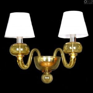 lámpara_de_pared_candelabro_veneciano_murnao_vidrio_original_ámbar_omg_1