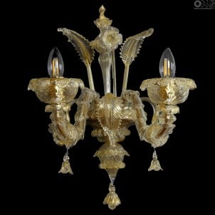 Lámpara de pared Golden King Rezzonico - Cristal de Murano original - 2 luces