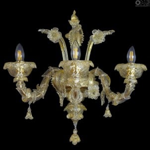 ウォール ランプ Golden King Rezzonico - オリジナル ムラノ ガラス - 3 ライト
