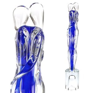 Blue Submerged Lovers-젖빛 표면-Original Murano Glass OMG
