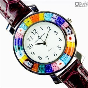 中性手錶-Violette和Millefiori-原裝Murano Glass OMG