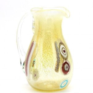 Pitcher-24k Gold and Murrine-Original Murano Glass OMG