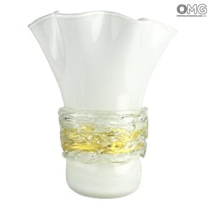 Weiße Rose - Vase - Original Murano Glas