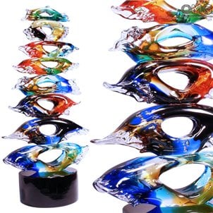 Ojos bien cerrados - Abstracto - Escultura de cristal de Murano