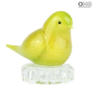 Yellow Sparrow - Glass Sculpture - Original Murano Glass OMG