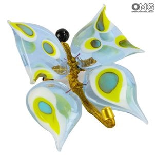 Hellblauer Schmetterling - Tiere - Original Murano Glas OMG gelb_butterfly_murano_glass_1