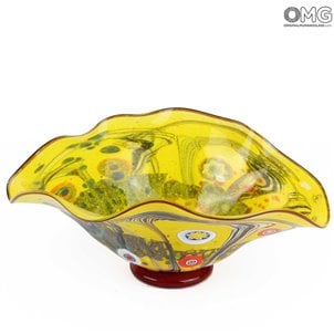 قطعة مركزية كانارينو صفراء ميليفيوري - قطعة مركزية من زجاج مورانو
