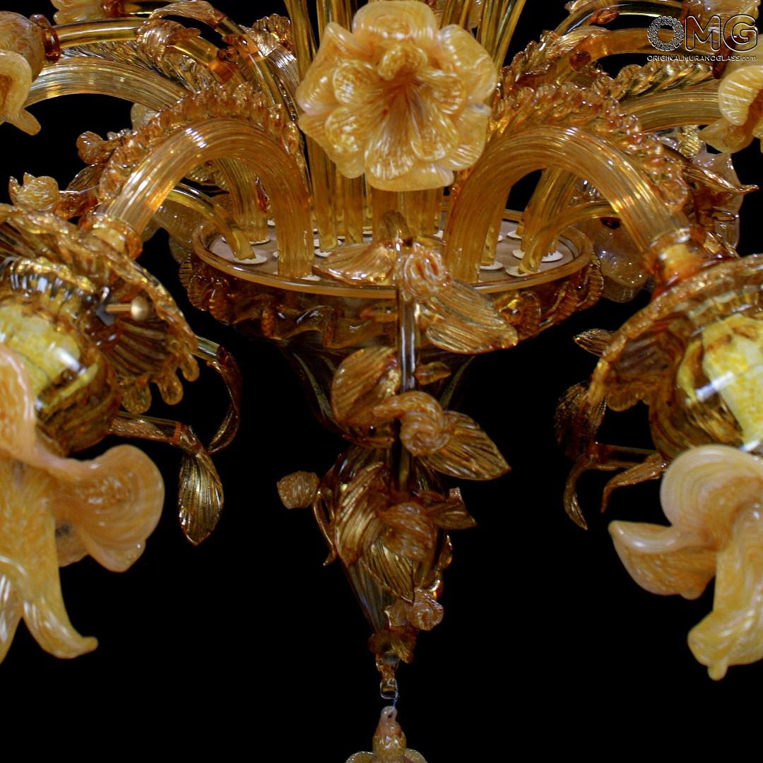 Chandelier Amber Fl Murano Glass