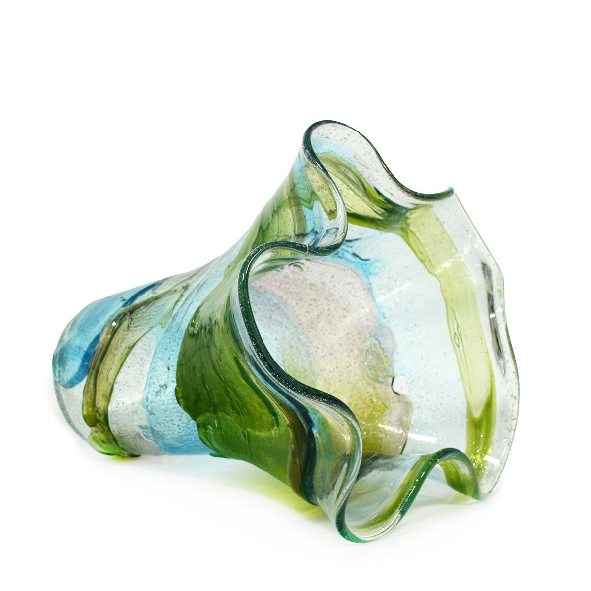 Vases Blown Collection: Lagoon Sbruffi Centerpiece Vase - Murano glass