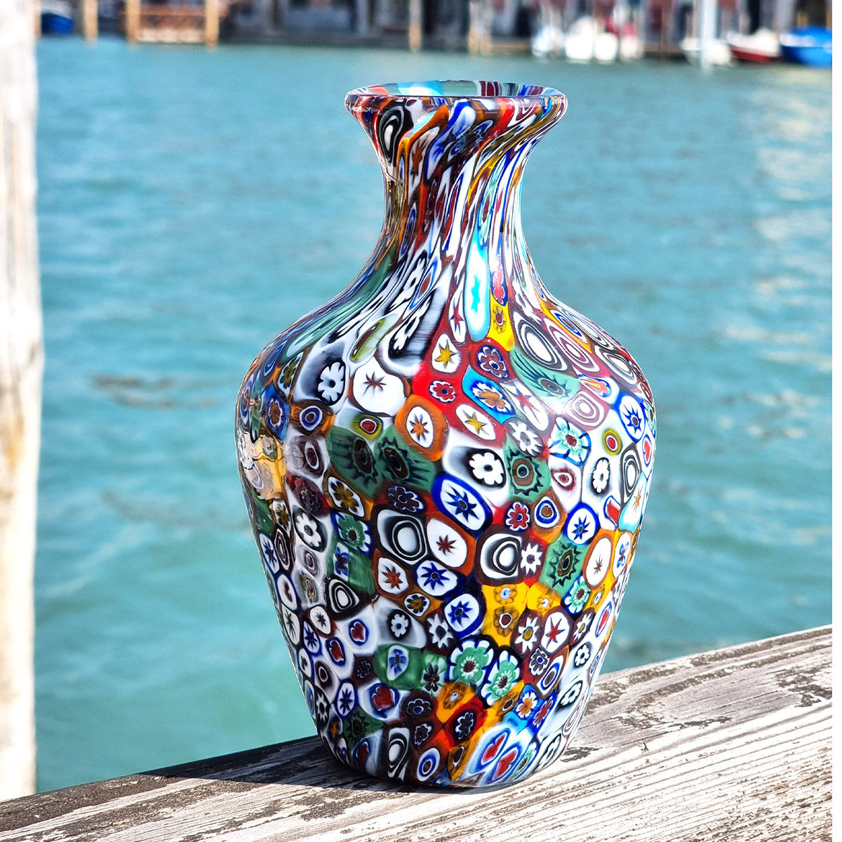 ムラーノ ミルフィオリ murano millefiori 花瓶 - 花瓶・フラワースタンド