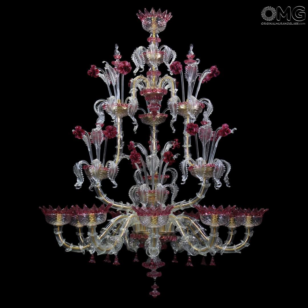 Lampadario petalo rezzonico vetro di murano 9 luci Lampadario in vetro di murano