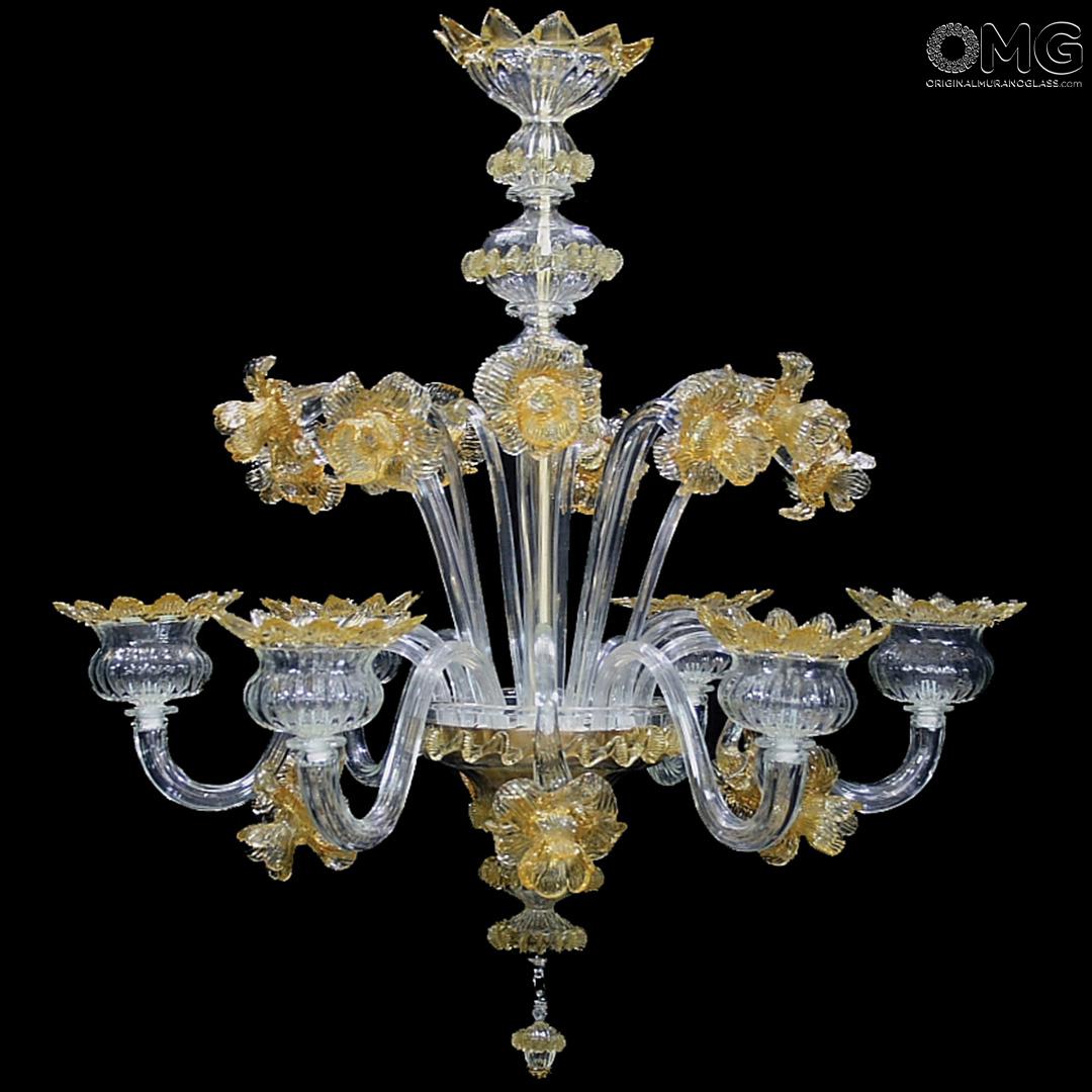 Lampadario margherita floreale vetro di murano Lampadario in vetro di murano