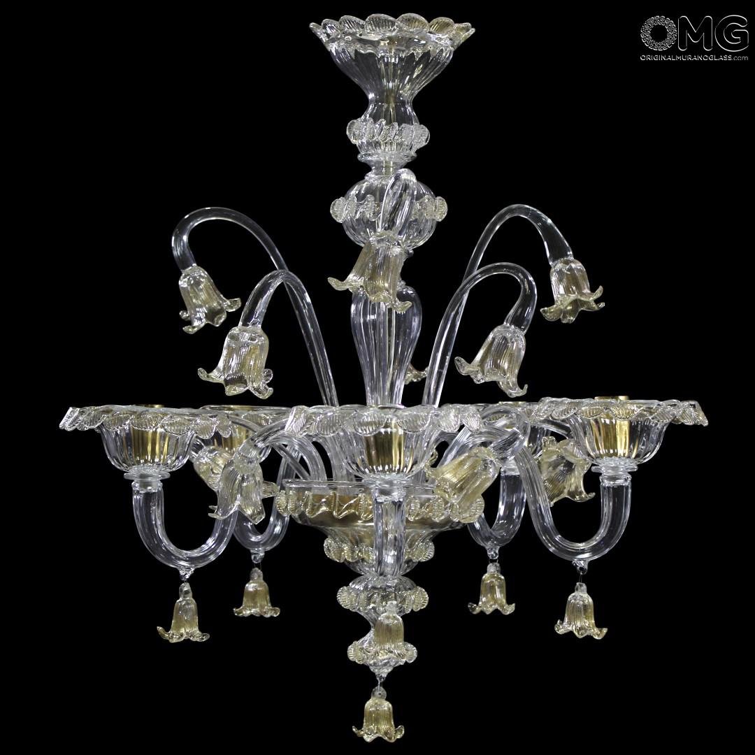 Chandelier Gold Tulip Fl Murano Glass