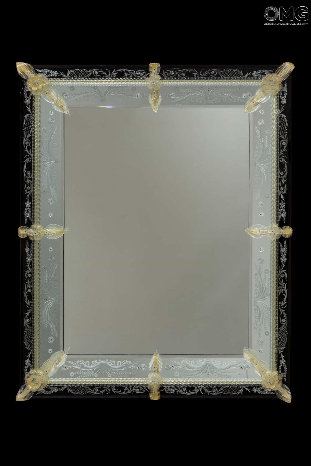Cesare Venetian Mirror Luxury With Black Engraved