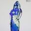 Sculpture Amoureux - OneLove - Décoration Vert Bleu Clair - Verre Original de Murano OMG