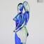 Lovers Sculpture - OneLove - Light Blue Green decoration - Original Murano Glass OMG 