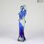 Sculpture Amoureux - OneLove - Décoration Vert Bleu Clair - Verre Original de Murano OMG