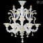 Chandelier Seguso White - Rezzonico - Murano Glass - 6 lights