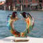 Lovers Sculpture HugChalcedony-オリジナルのムラーノグラス