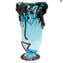 ムラーノ花瓶ライトブルー-ピカソへのオマージュ-オリジナルムラーノグラスOMG