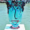 Musana Vase Hellblau - Hommage an Picasso - Original Murano Glass OMG