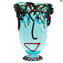ムラーノ花瓶ライトブルー-ピカソへのオマージュ-オリジナルムラーノグラスOMG