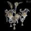 Aplique de pared Elegante - Oro 24kt + colgantes - Cristal de Murano - 2 luces