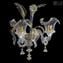 Applique murale Elegante - Or 24kt + pendentifs - Verre de Murano - 2 lumières