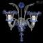 Candeeiro de parede elegante - azul - vidro de Murano - 2 luzes