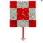 Rouge - Reloj de pared - Rojo Murrina - Grande - Cristal de Murano original OMG
