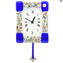 Bleu - Horloge Murale Pendule - Murrina Angles Bleu - Petit