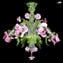 Lustre Vénitien Rosa - Floral Rosetto - Verre de Murano