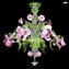 Venetian Chandelier Rosa - Floral Rosetto - Murano Glass