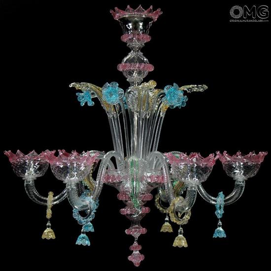 Chandelier Ca Giustinian Venetian Murano Glass 6 Lights