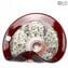 Drop Bowl Centerpiece Millefiori -  Red Glass with Silver