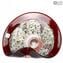 Centre de Table Drop Bowl Millefiori - Verre Rouge avec Argent