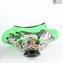 Drop Bowl Murrine -  Green Silver Glass
