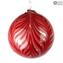 كرة شجرة الكريسماس الحمراء - عيد الميلاد الخاص - زجاج مورانو الأصلي OMG