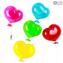 5 Heart Glass Balloons - to hang - Original Murano Glass OMG