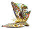 Figurine Papillon en Murrine Millelfiori et Or - Animaux - Verre de Murano original OMG