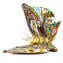 Butterfly Figurine in Murrine Millelfiori and Gold - Animals - Original Murano glass OMG