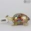 Millelfiori와 Gold의 거북이 거북이 입상-동물-Original Murano glass OMG