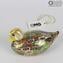 Entlein Gosling Figur in Millelfiori und Gold - Tiere - Original Murano Glas OMG