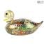 Millelfiori와 Gold의 Duckling Gosling Figurine-Animals-Original Murano glass OMG