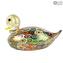 Entlein Gosling Figur in Millelfiori und Gold - Tiere - Original Murano Glas OMG