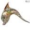ムラーノとゴールドのイルカの置物-動物-オリジナルのムラーノグラス