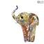 Elephant Figurine in Murrine Millelfiori Gold - Animals - Original Murano glass OMG