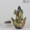 Figura de rana en Murrine Millelfiori Gold - Animales - Cristal de Murano original Omg