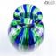 花瓶花絲戛納藍綠色-原創玻璃Murano