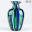 Vase Filigran Cannes Blaugrün - Original Glas Murano